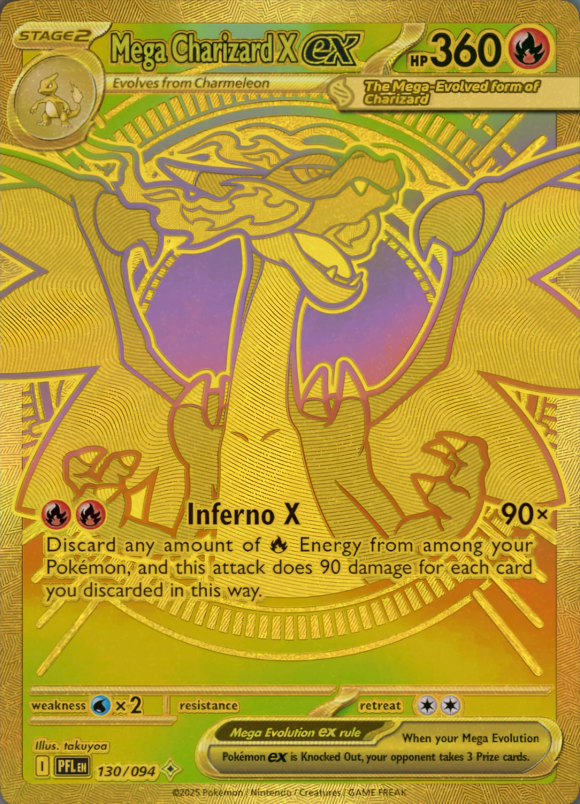 Mega Charizard X ex 130/094 - Mega Hyper Rare -ESPAÑOL