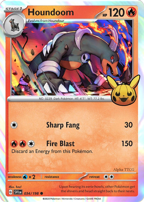 Houndoom 034/198 - Common Holo (Trick or Trade 2023)