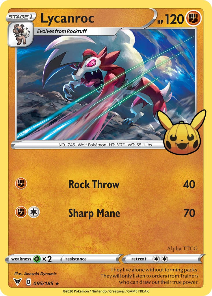 Lycanroc 095/185 - Rare (Trick or Trade 2023)