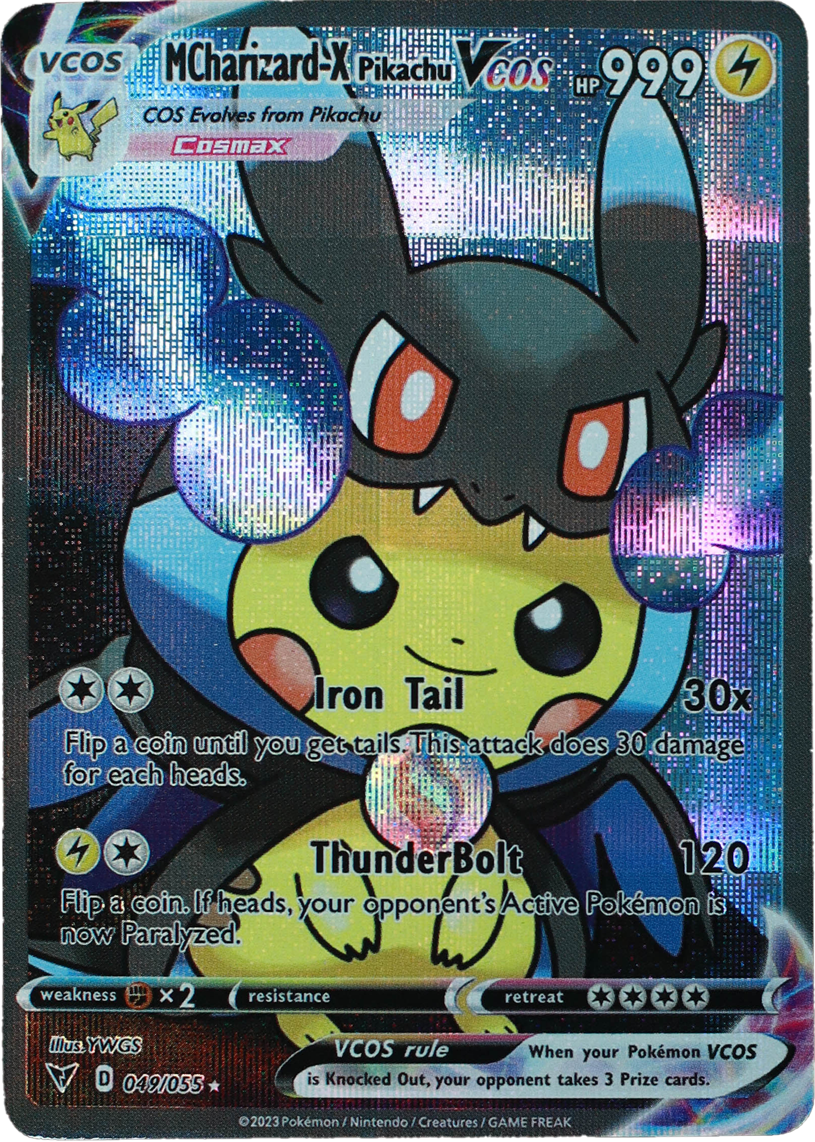 Pikachu M Charizard X (Carta custom no original)