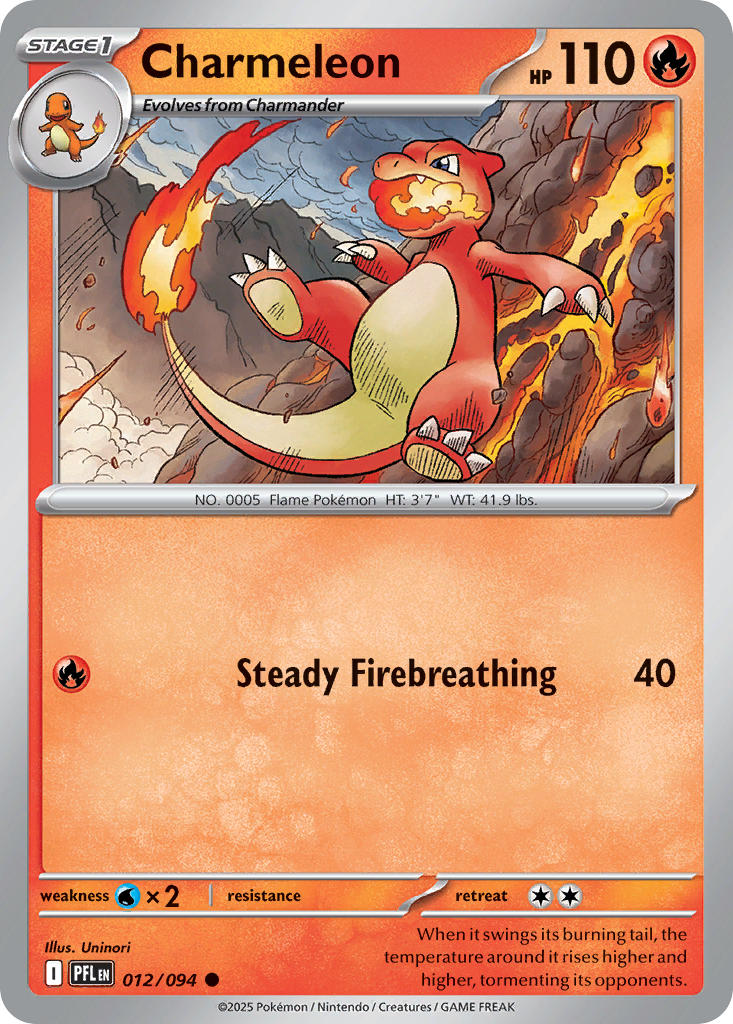 Charmeleon 012/094 - Common - Reverse Holo