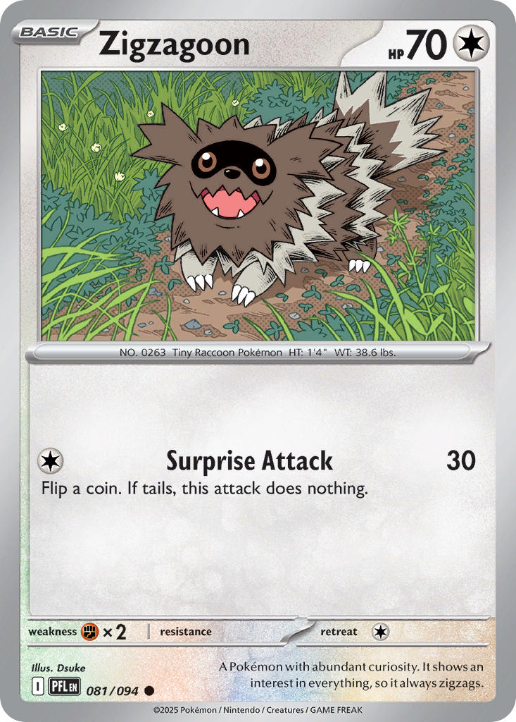 Zigzagoon 081/094 - Common - Reverse Holo