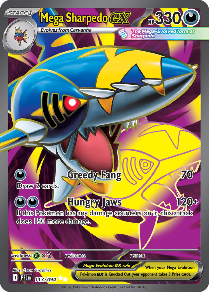 Mega Sharpedo ex 113/094 - Ultra Rare