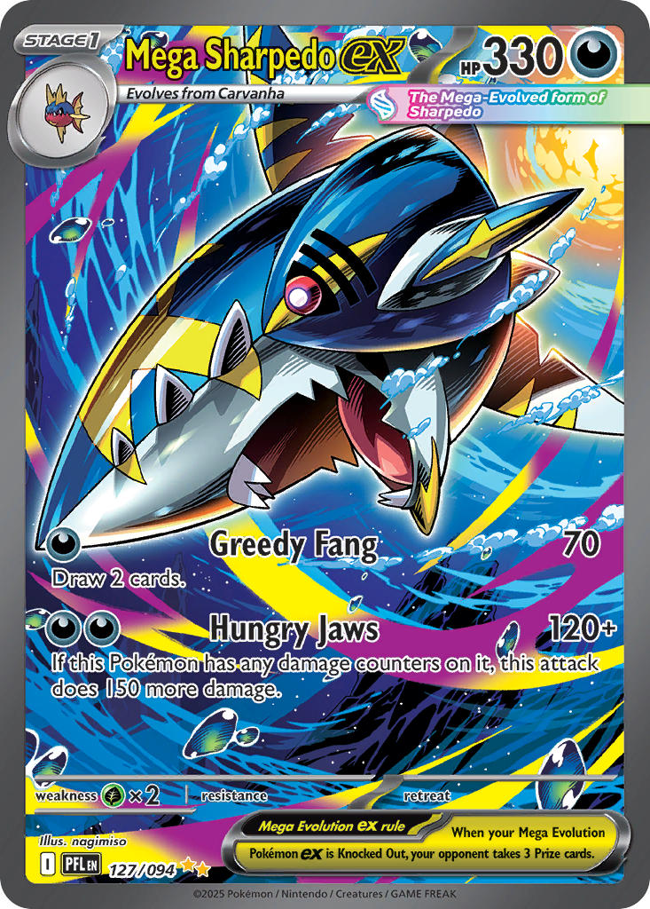 Mega Sharpedo ex 127/094 - Special Illustration Rare
