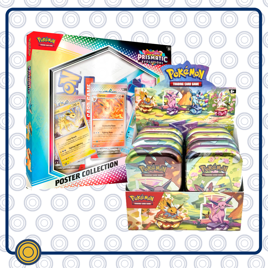 Paquete Minitins + Poster Prismatic Evolutions - ESPAÑOL