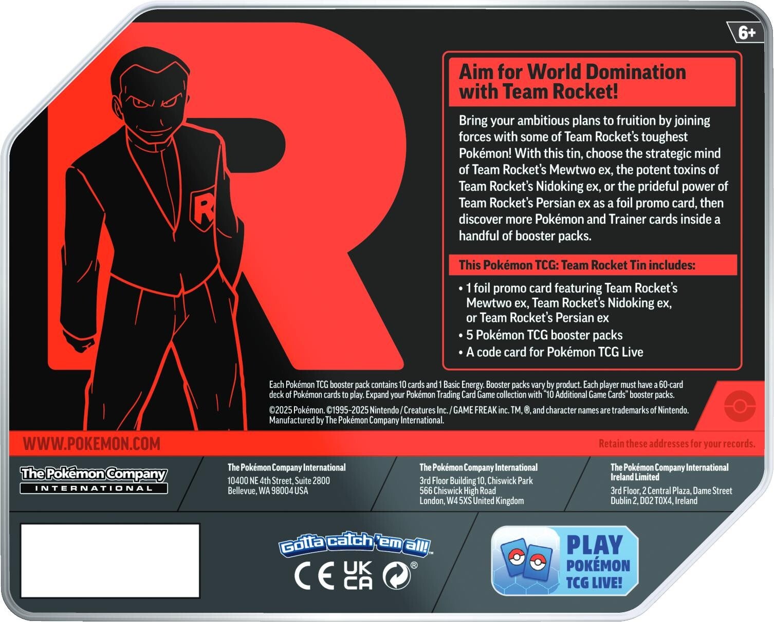 Team Rocket Tin Information