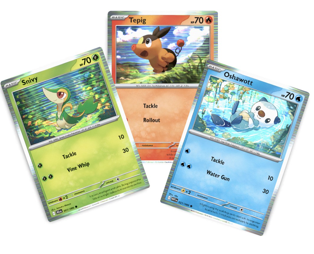 Cartas Promo - Unova Poster Collection - Black Bolt & White Flare (Snivy - Tepig - Oshawott)