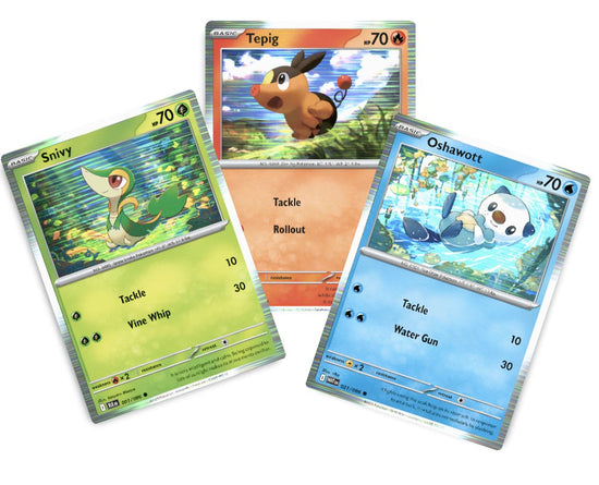 Cartas Promo - Unova Poster Collection - Black Bolt & White Flare (Snivy - Tepig - Oshawott)