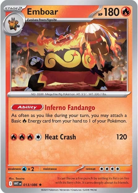 Emboar 013/086 - Rare - Reverse Holo
