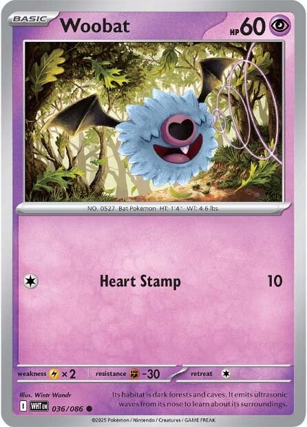 Woobat 036/086 - Common - Reverse Holo