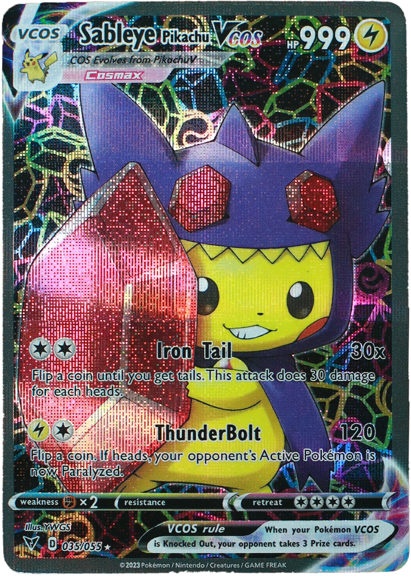 Pikachu Sableye (Carta custom no original)