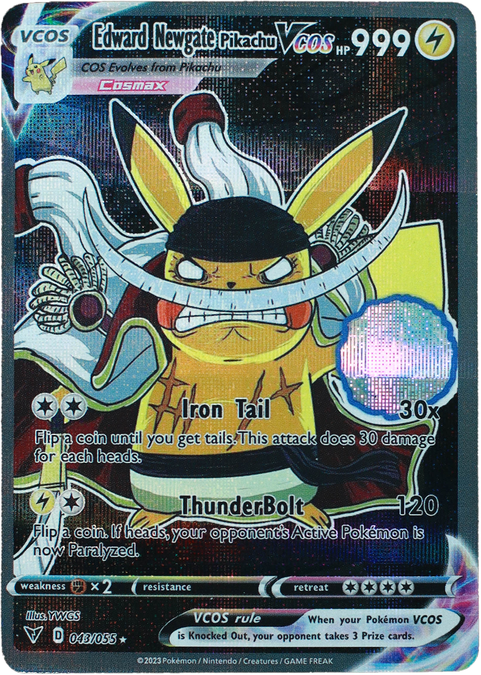 Pikachu Barba Blanca (Carta custom no original)