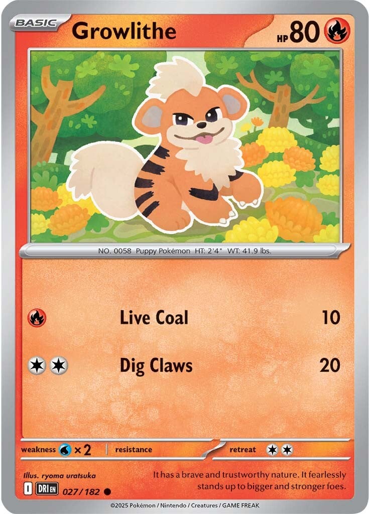 Growlithe 027/182 - Common - Reverse Holo