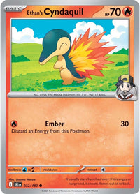 Ethan's Cyndaquil 032/182 - Common - Reverse Holo-Kantocards