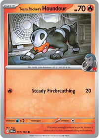 Team Rocket's Houndour 037/182 - Common - Reverse Holo-Kantocards