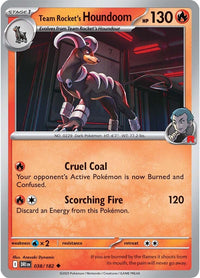 Team Rocket's Houndoom 038/182 - Uncommon - Reverse Holo-Kantocards