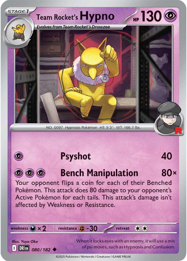 Team Rocket's Hypno 080/182 - Uncommon