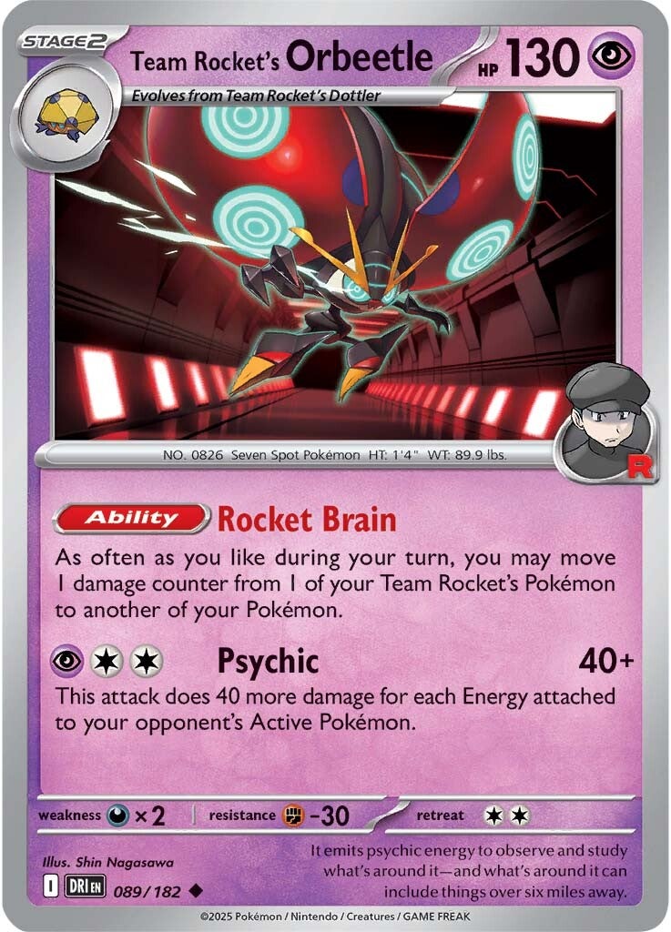 Team Rocket's Orbeetle 089/182 - Uncommon