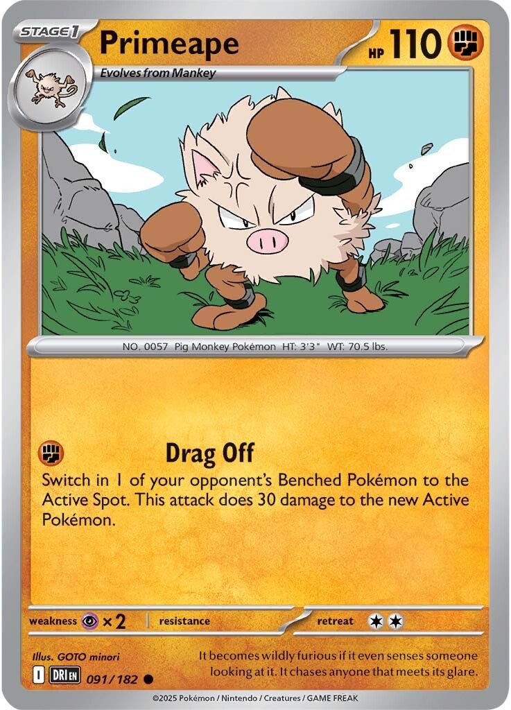 Primeape 091/182 - Common - Reverse Holo
