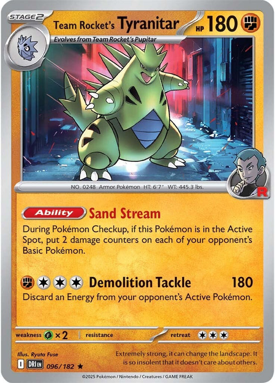 Team Rocket's Tyranitar 096/182 - Rare (Cosmo holo)