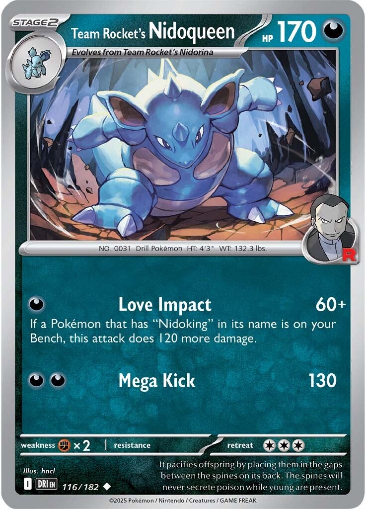 Team Rocket's Nidoqueen 116/182 - Uncommon - Reverse Holo