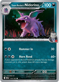 Team Rocket's Nidorino 118/182 - Common-Kantocards