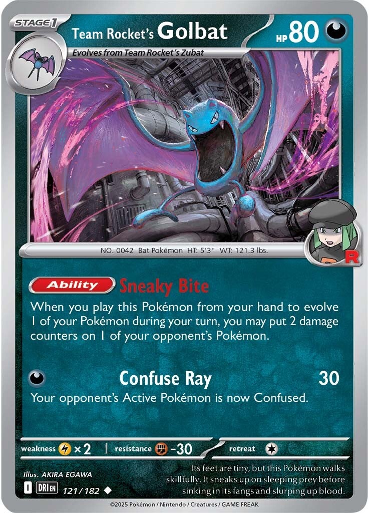 Team Rocket's Golbat 121/182 - Uncommon - Reverse Holo