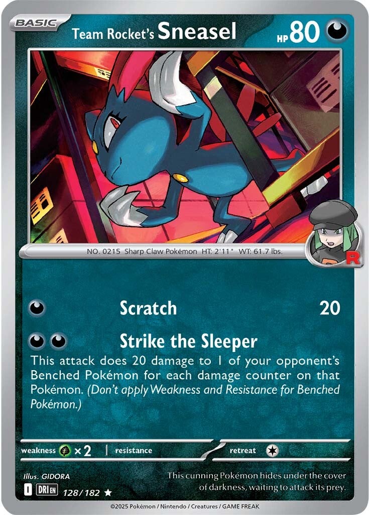 Team Rocket's Sneasel 128/182 - Rare