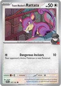 Team Rocket's Rattata 147/182 - Common - Reverse Holo-Kantocards