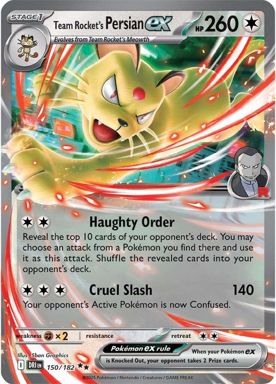 Team Rocket's Persian ex 150/182 - Double Rare