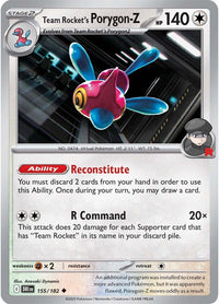 Team Rocket's Porygon-Z 155/182 - Uncommon - Reverse Holo-Kantocards