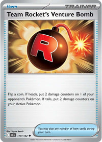 Team Rocket's Venture Bomb 179/182 - Uncommon - Reverse Holo-Kantocards
