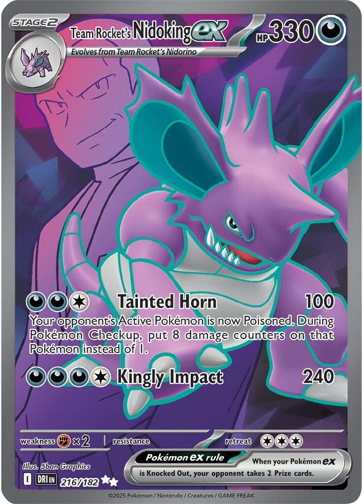 Team Rocket's Nidoking ex 216/182 - Ultra Rare