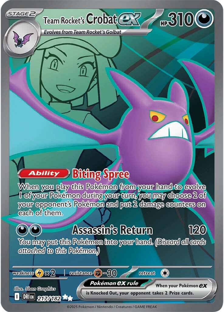 Team Rocket's Crobat ex 217/182 - Ultra Rare