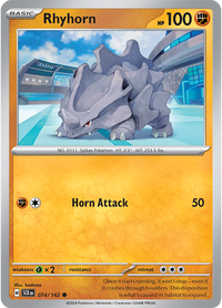 Rhyhorn 074/142 - Common - Reverse Holo-Kantocards