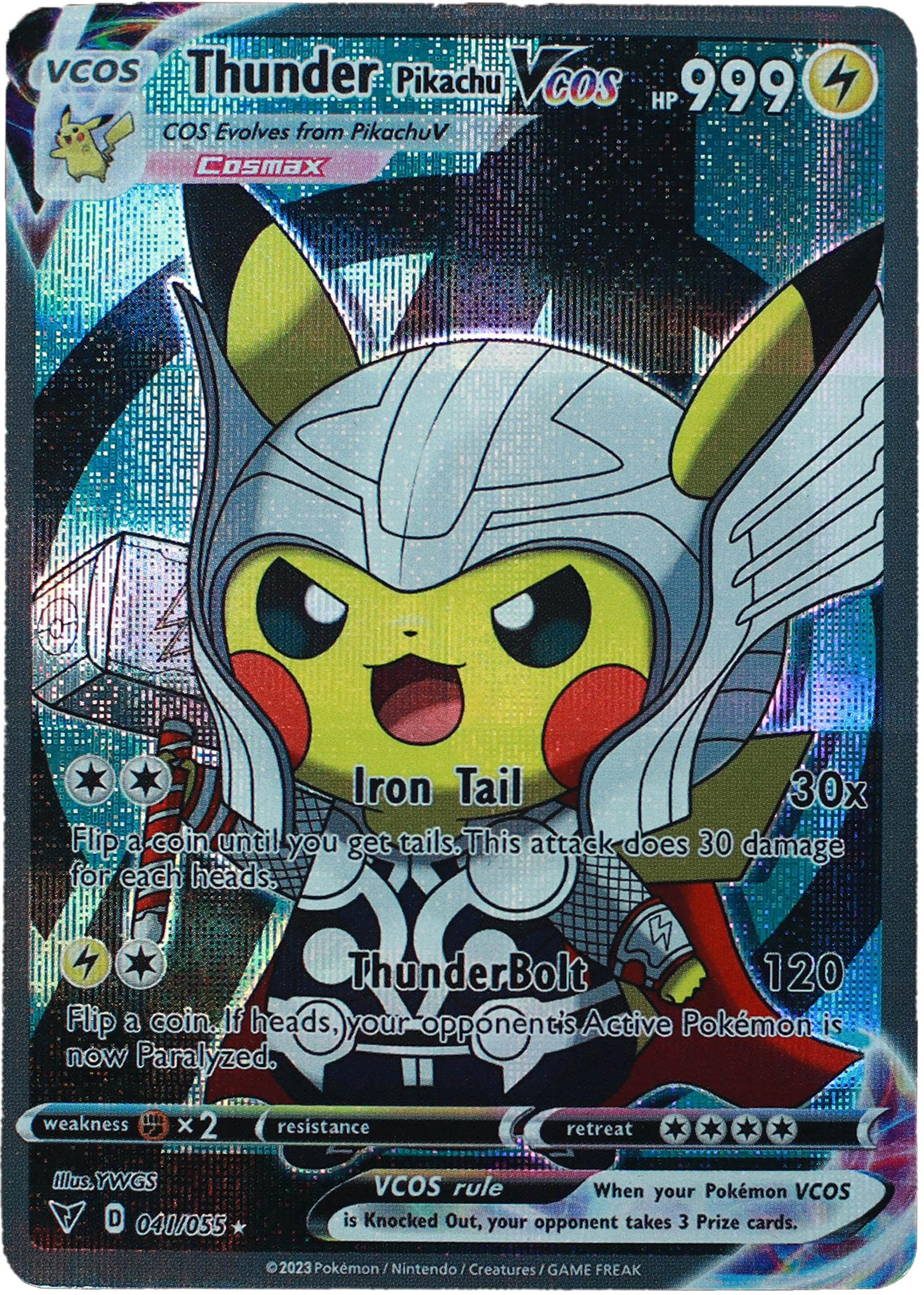 Pikachu Thor (Carta custom no original)-Kantocards