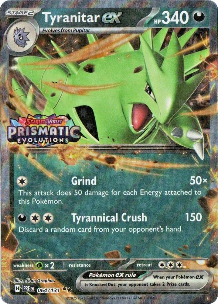 Tyranitar ex (Prismatic Evolutions Stamp) 064/131