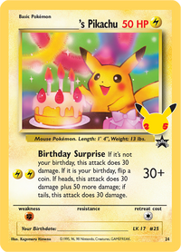 Pikachu (Birthday) 24 (Celebrations)-Kantocards