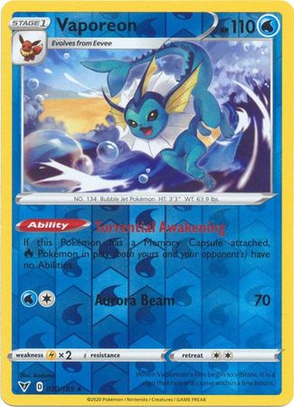 Vaporeon 030/185 - Holo Reverse