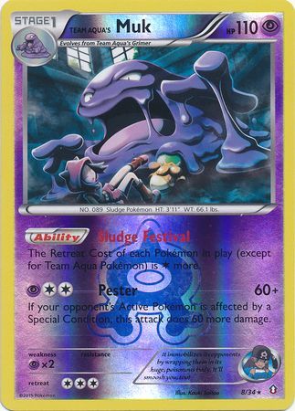 Team Aqua's Muk 8/34 - Reverse Holo