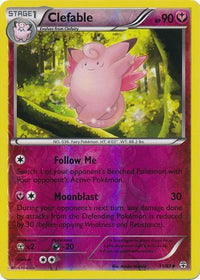 Clefable 51/83 - Reverse Holo-Kantocards