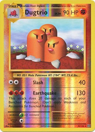 Dugtrio 56/108 - Reverse Holo-Kantocards