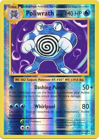 Poliwrath 25/108 - Reverse Holo-Kantocards