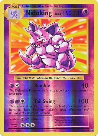 Nidoking 45/108 - Reverse Holo-Kantocards