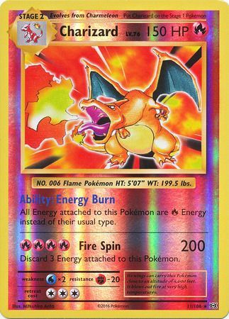 Charizard 11/108 - Reverse Holo-Kantocards