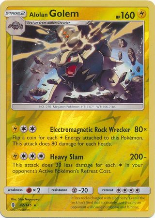 Alolan Golem 42/145 - Reverse Holo