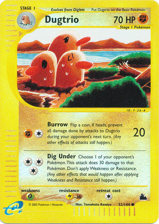 Dugtrio 52/144 -  Reverse Holo