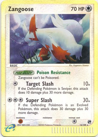 Zangoose 14/100 - Holo Reverse