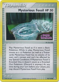 Mysterious Fossil 92/110 - Reverse Holo-Kantocards