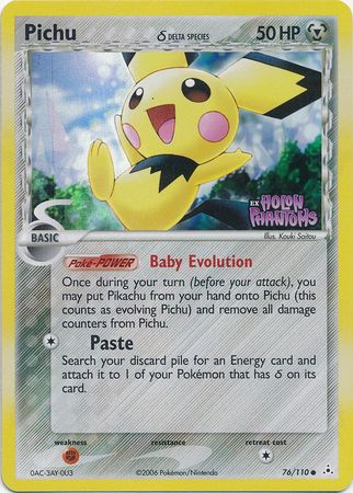 Pichu (delta species) 76/110 - Reverse Holo-Kantocards